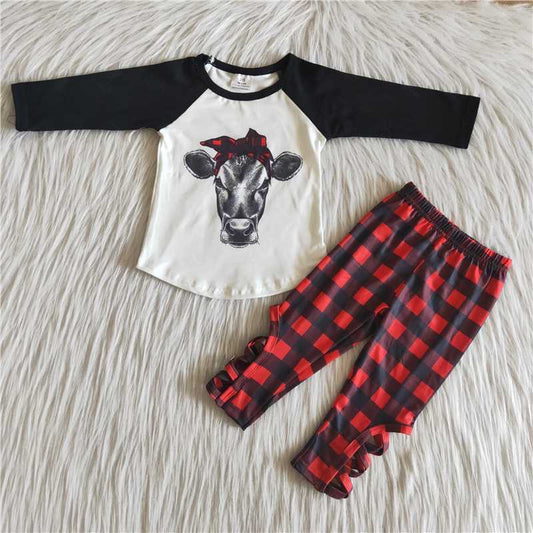 6 B10-3 Cow Children Clothing Long Sleeve Kid Boutique Outfits