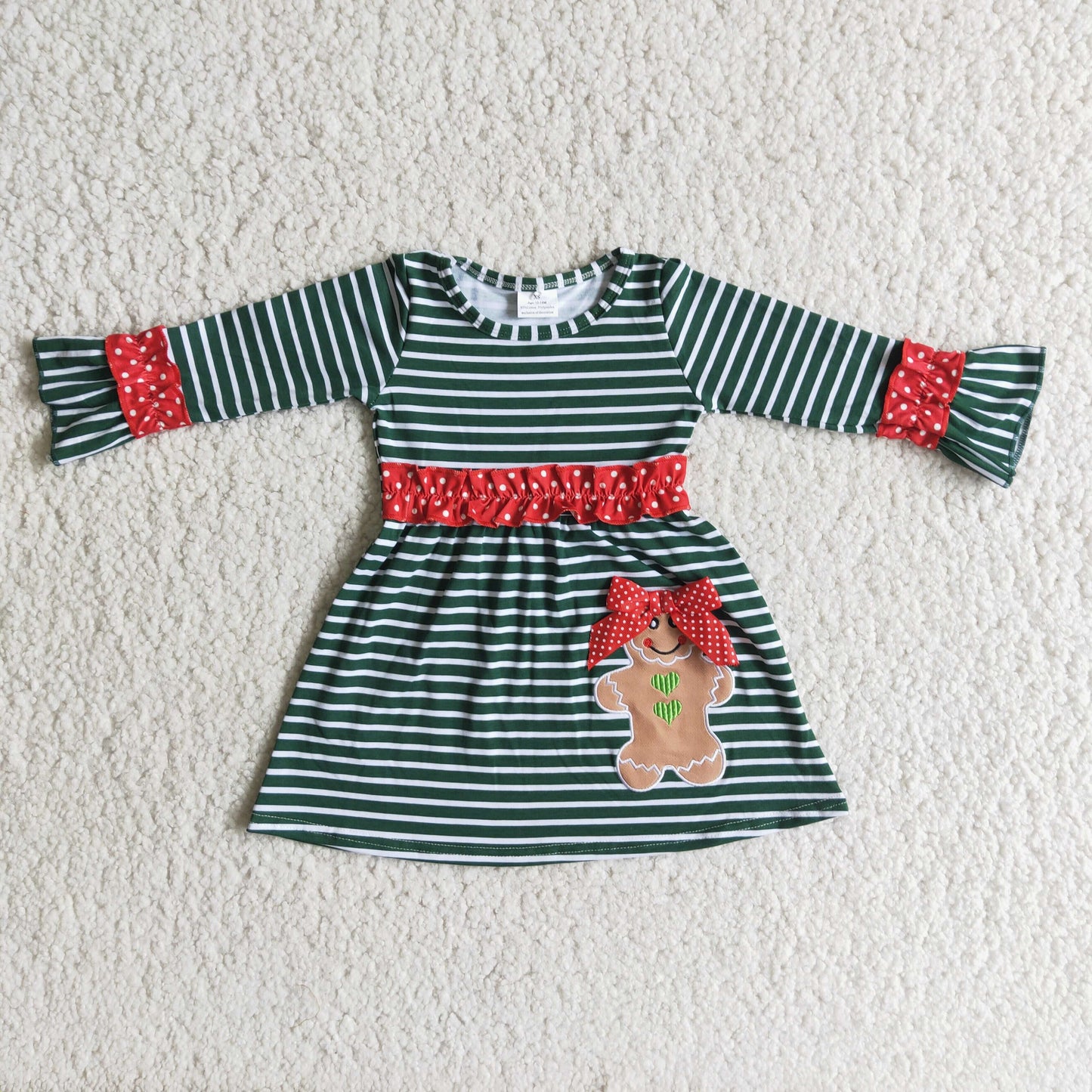 6 B13-20 Green Stripe Children Clothing Kid Summer Boutique Dresses