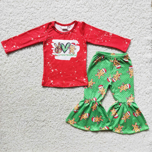 6 C10-29 Red Christmas Cake Children Clothing Long Sleeve Kid Boutique Outfits