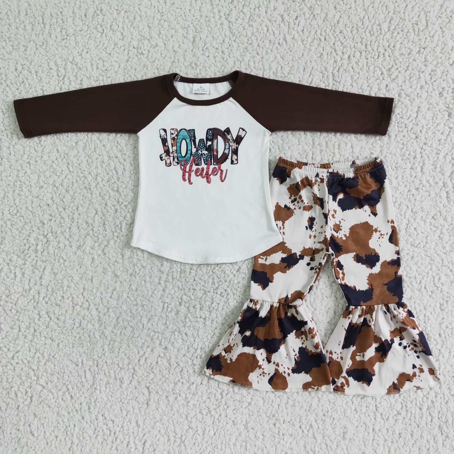 6 C8-25 Cow Children Clothing Long Sleeve Kid Boutique Outfits