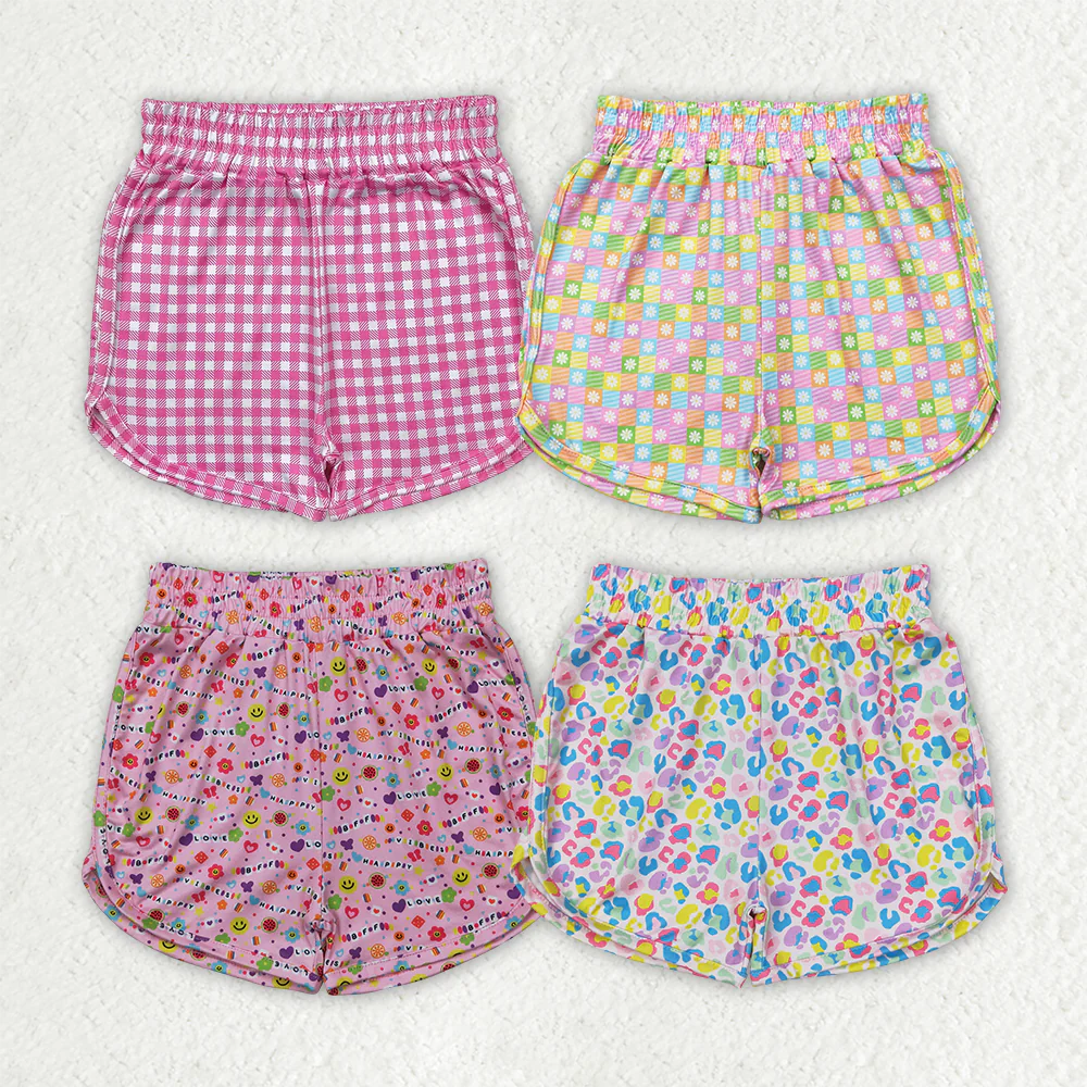 RTS NO MOQ Summer Sibling Baby Girls 4 Colors Sport Shorts Bottoms