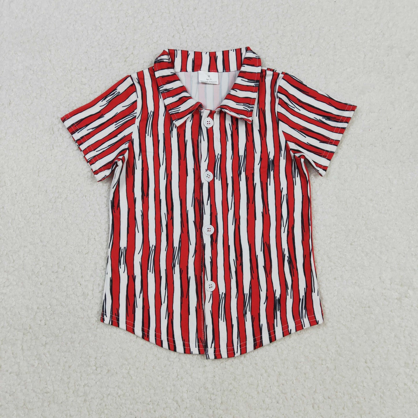 RTS Baby Boys Short Sleeves Dr Reading Red Stripes Buttons Shirt Tops
