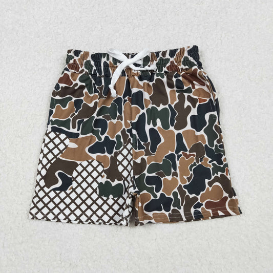 RTS Boys Kids Toddler Green Brown Camo Drips Summer Shorts Bottoms