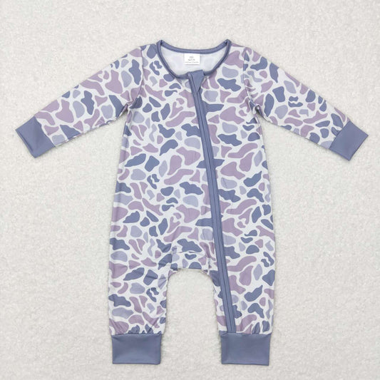 USA Shop Baby Boys Infant Long Sleeves Grey Camo Zipper Sleeper Romper