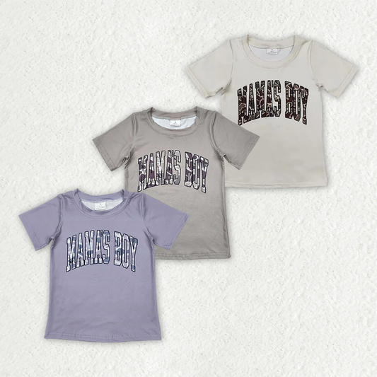 RTS NO MOQ Summer Sibling Baby Boys Mama's Boy Camouflage Short Sleeve Tee Shirts Tops