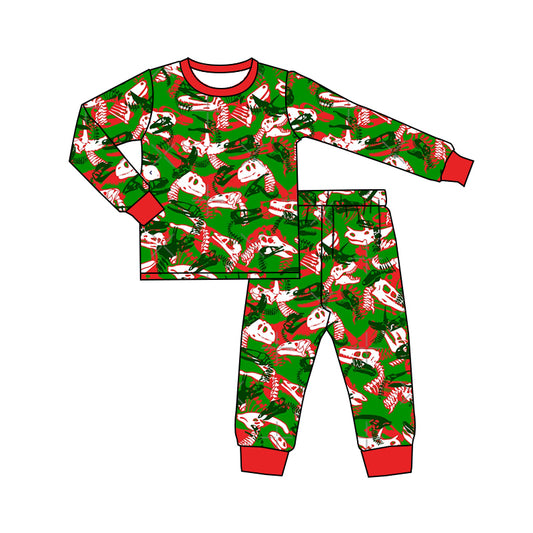 MOQ:5 Red Santa Children Long Sleeve Wholesale Boutique Kid Clothes Sets