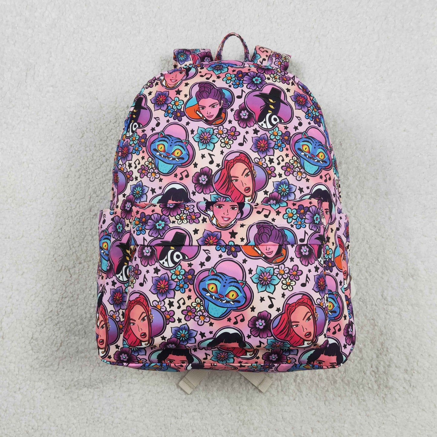 Sibling Baby Girls Kids Singer Print Zipper Backpack School Bags RTS