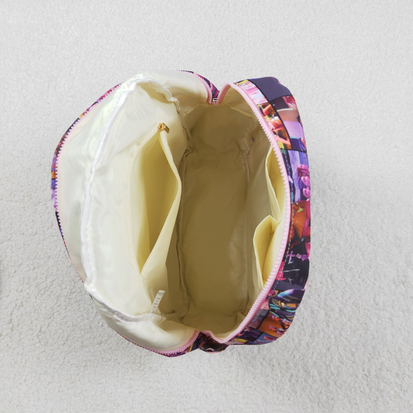 Baby Girls Kids Singer Plaid Zipper Backpack School Purple Bag RTS