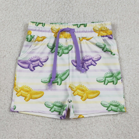 RTS Baby Boy Kids Crocodiles Mardi Gras Pockets Shorts