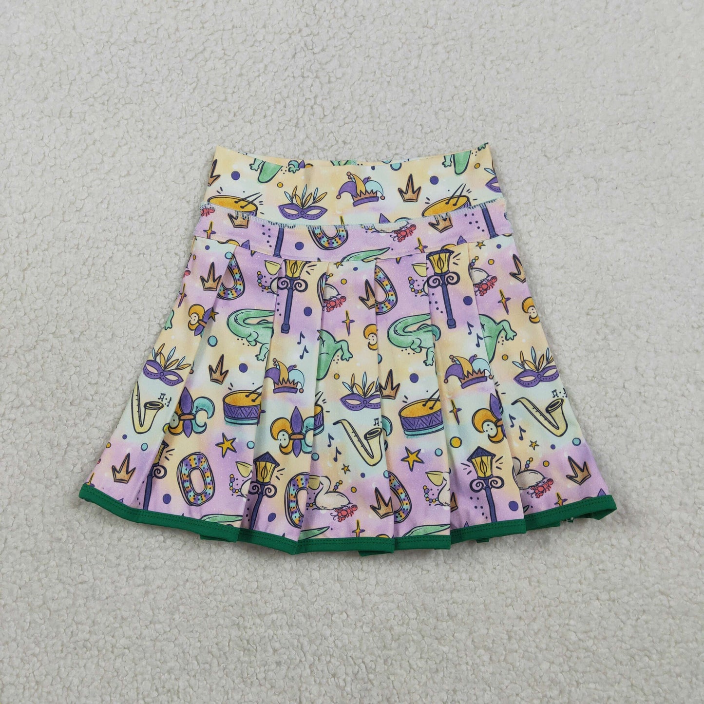 RTS Baby Girls Kids Mardi Gras Anchors Masks Yoga Skirt Shorts Skort