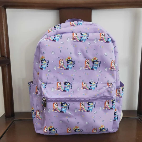 BA0058 Cartoon purple backpack back to school preschool bag