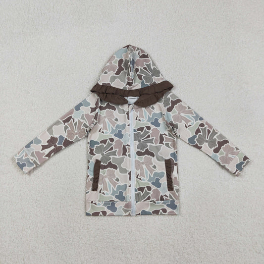 RTS Baby Girls Kids Dogs Ducks Deer Camo Zipper Hoodie Pockets Hunting Cardigan Tops