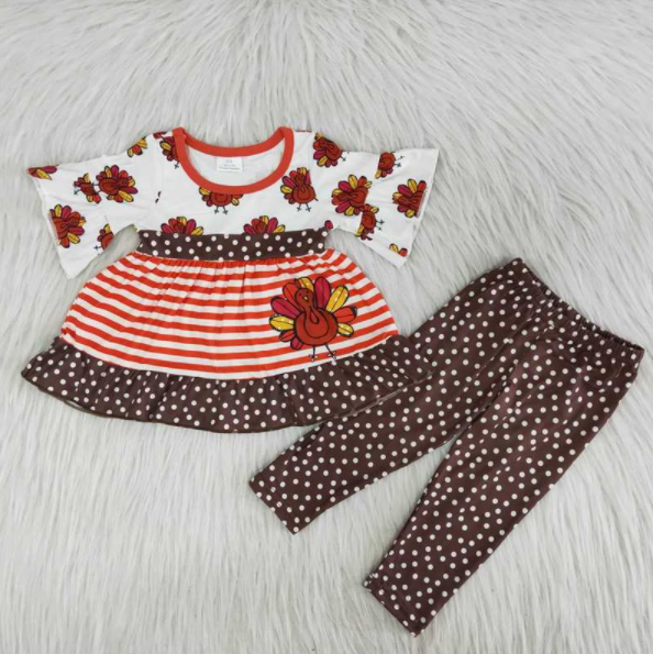 A1-16 Turkey Children Short Sleeve Clothing Kid Summer Boutique Outfits