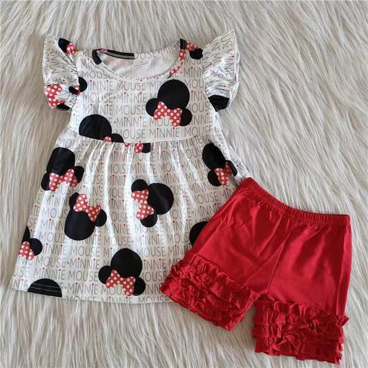 A1-9 Girl Short Sleeve Outfit Kid Boutique Wholesale Outfit