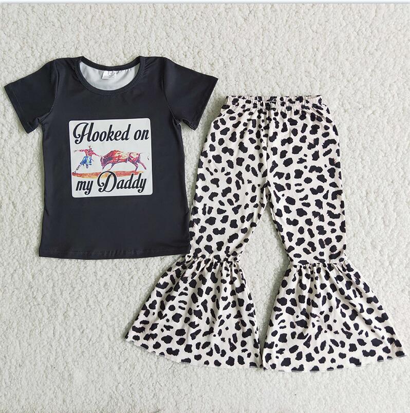 A11-22 Lovely leopard pants girls 2 pcs clothing set