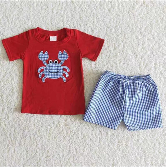 A11-4 Crab Wholesale In Stock Clothing Kid Summer Boutique Outfits