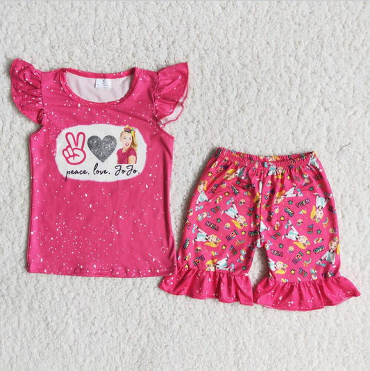 A13-24 Cute Girls Ruffle Short Outfit