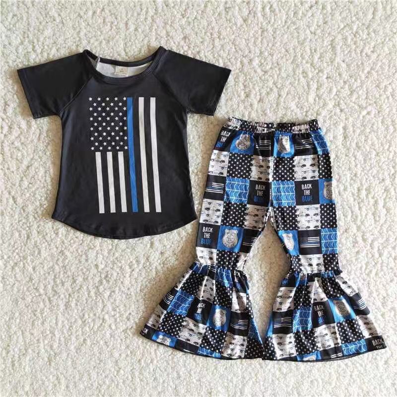 A13-4 Cute Girl Short Sleeve Kid Clothes Kid Boutique Wholesale Outfit