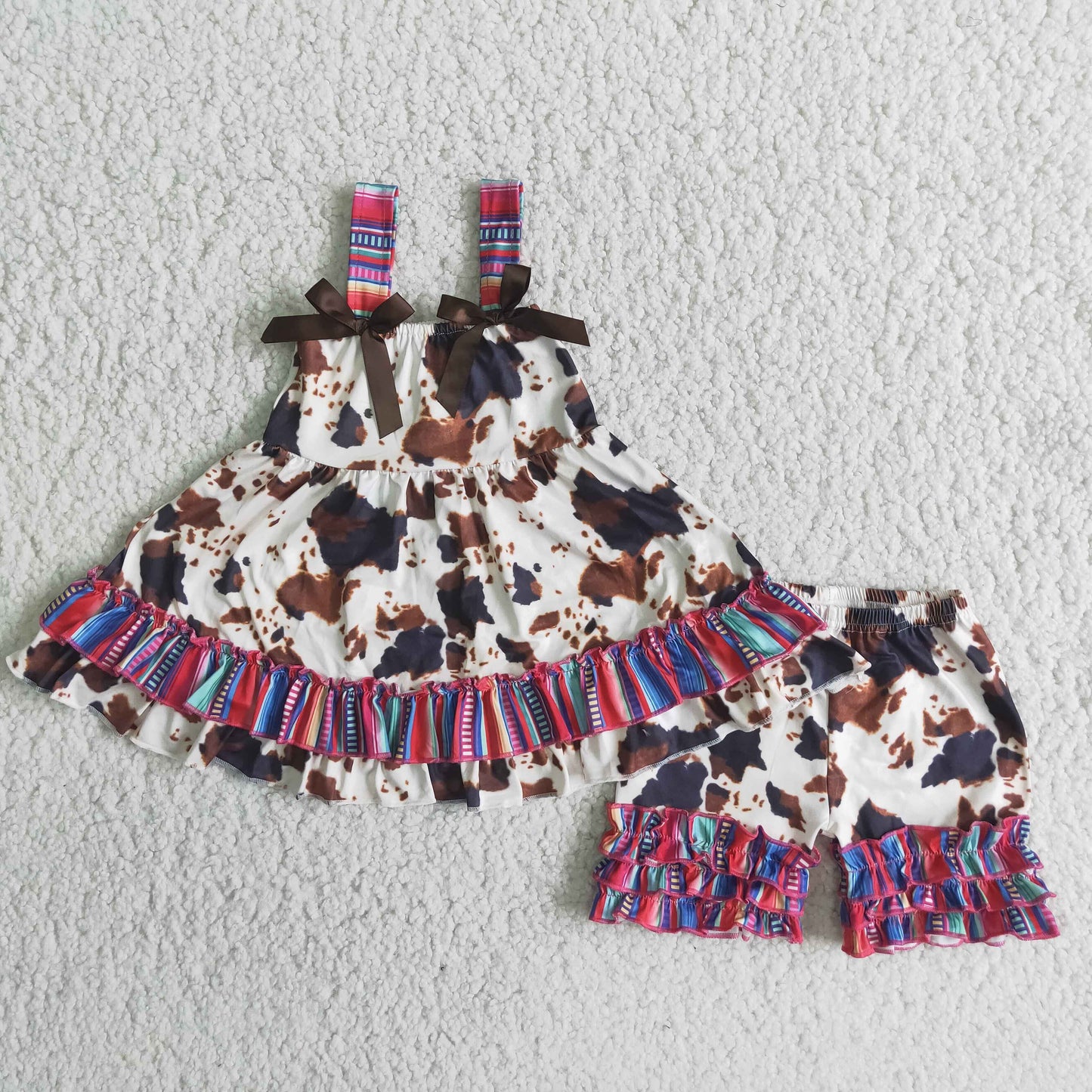 A14-13 Cow Summer Shorts Sets