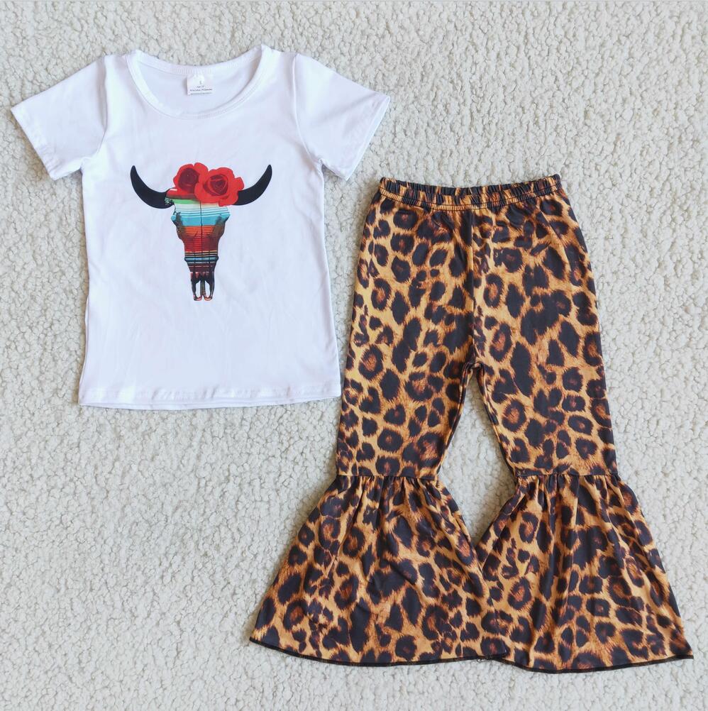 A15-14 Cute Girls Cow Pant Sets Boutique Outfit