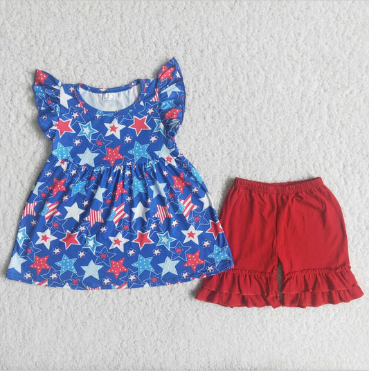 A15-21 4th of July Kid Shorts Summer Boutique Children Clothing