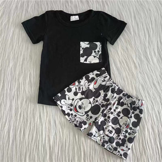 A16-24 Black Kid Icing Shorts Summer Boutique Children Clothing