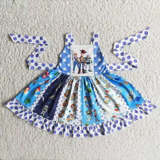 RTS NO MOQ Baby Girls Summer Skirt A2-10 Girl Dot Sleeveless Summer Twirl Dresses