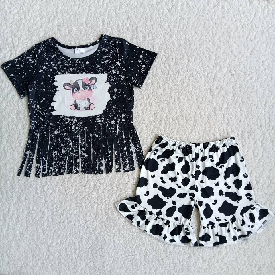 A5-23 Cow Ruffle Girl Short Outfit