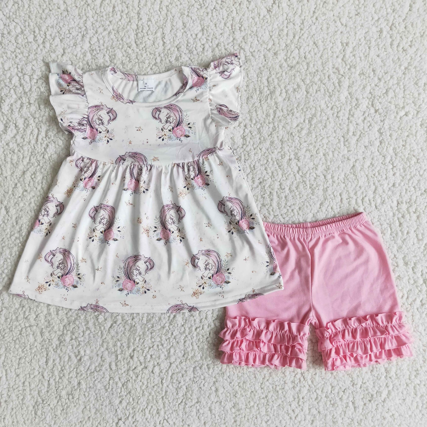 A6-9-1 Unicorn Pink Girl Short Outfit