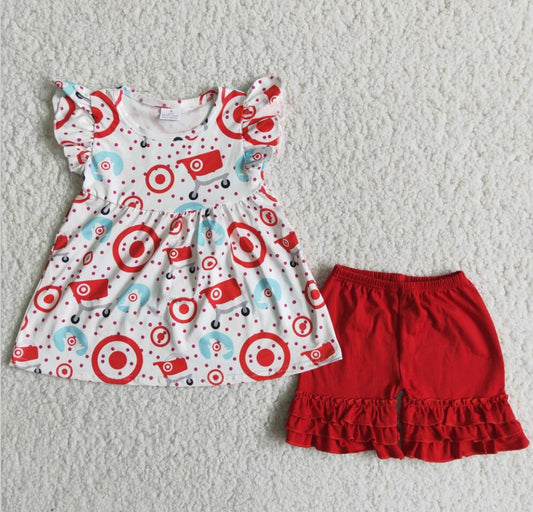 A7-14 summer kid girls clothing set