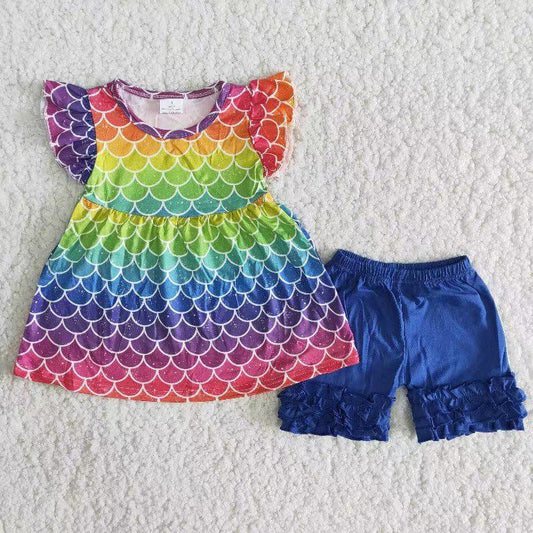 A7-4 Girls Summer Children Clothing Kid Summer Boutique Outfits