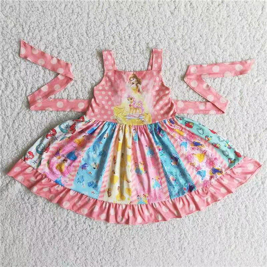 A9-14 Hot Sale Cartoon Cute Girl  Twirl Dress