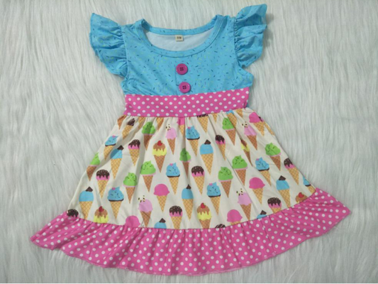 A9-5 Ice cream Cute Girl Short Sleeve Tunic Dress