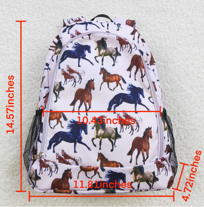 BA0124 toddler backpack Horse light purple backpack back to school preschool bag