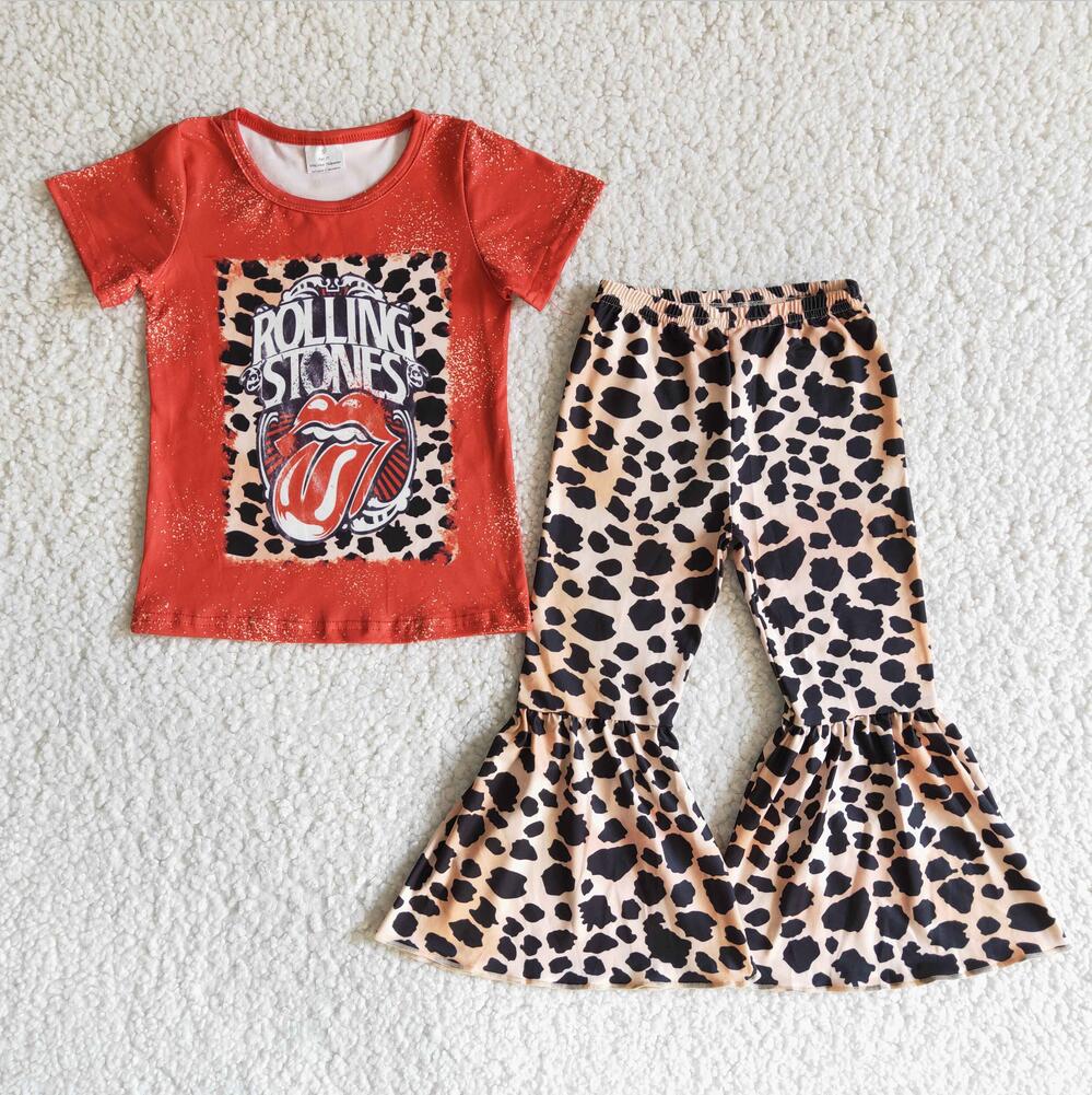 B0-1 Red Girls Summer Children Clothing Kid Summer Boutique Outfits