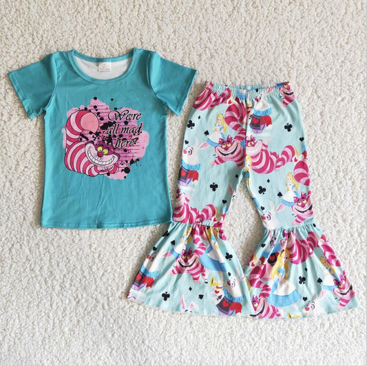 B0-2 Blue Summer Girl Short Outfit Kid Boutique Wholesale Outfit