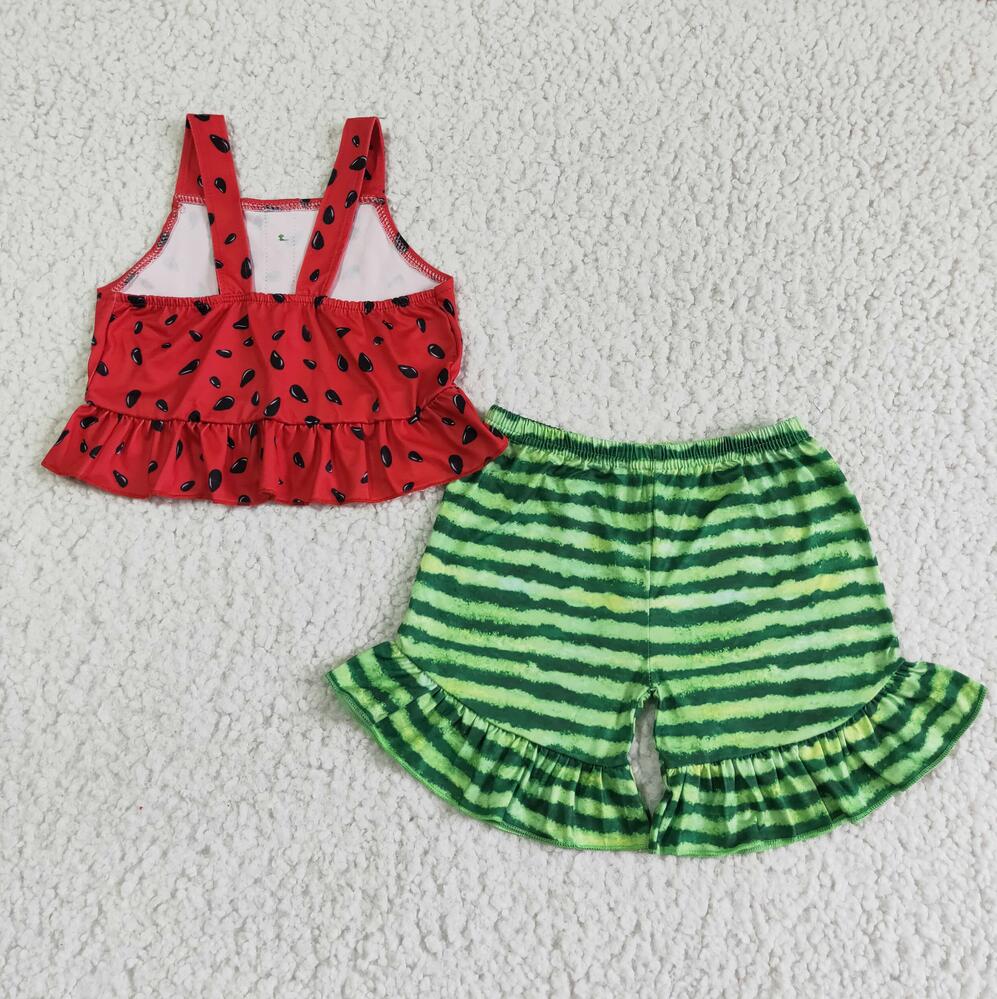 B0-28 Watermelon Kid Icing Shorts Summer Boutique Children Clothing