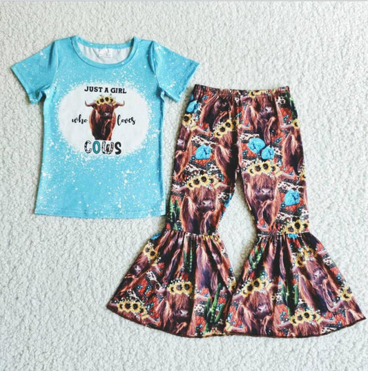 B0-3 Cowboy Summer Girl Short Outfit Kid Boutique Wholesale Outfit