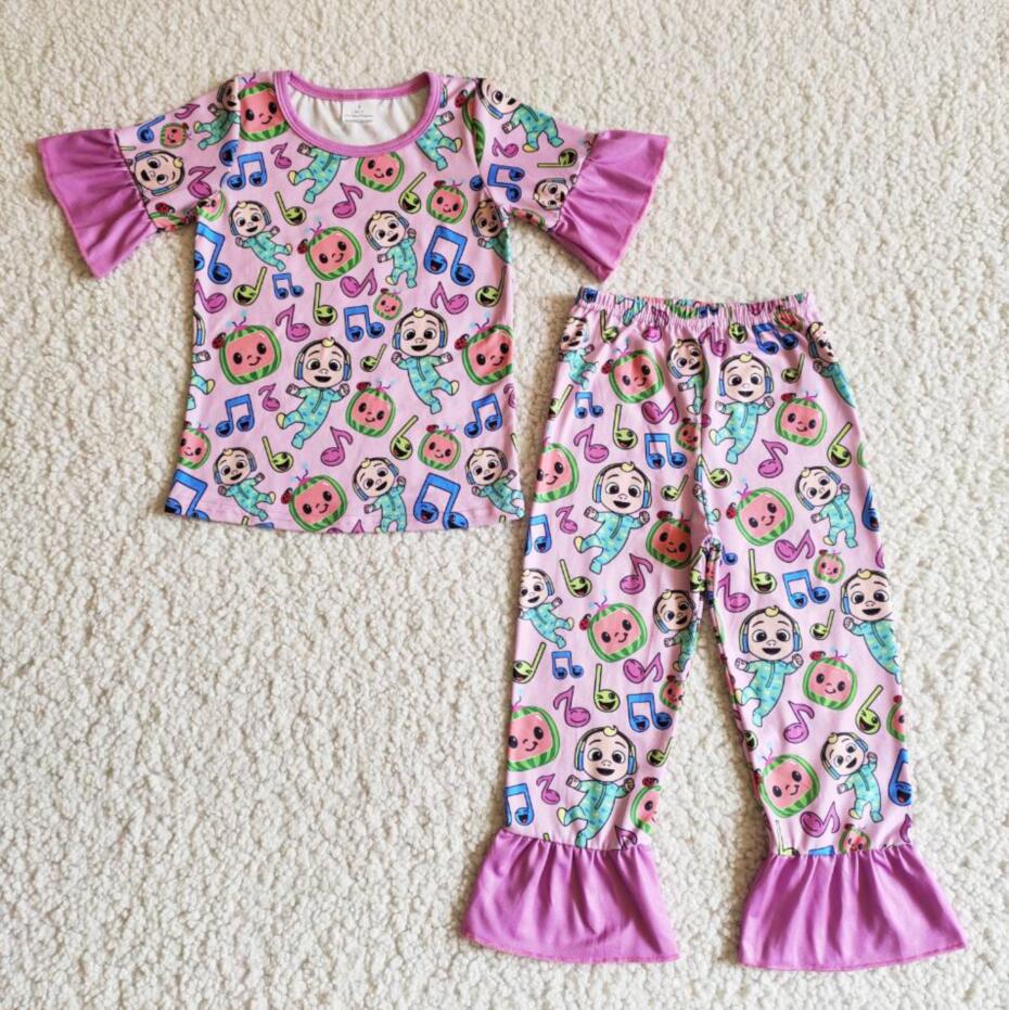 B1-12 Hot Sale Cute Girls Pant Sets Boutique Outfit