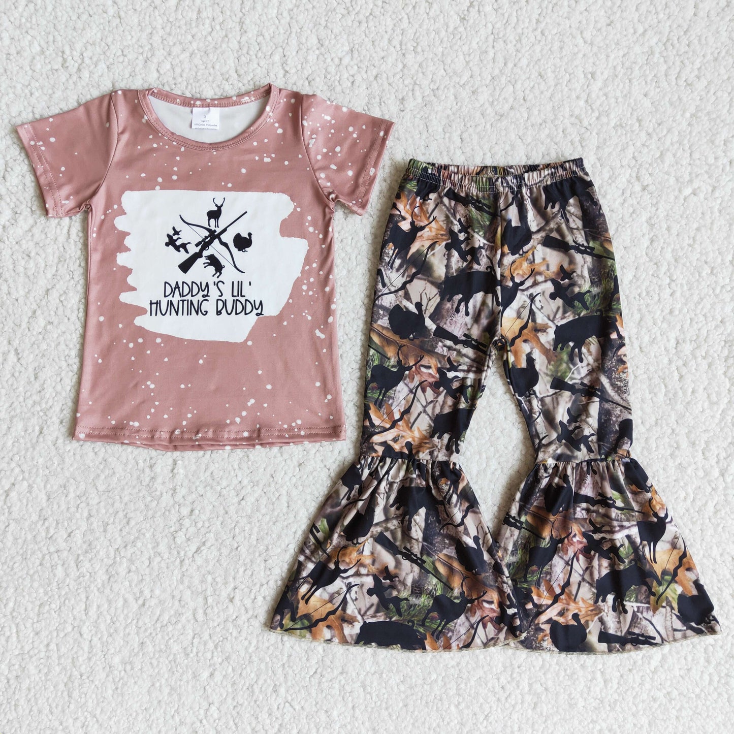 B1-16 Camo Girl Short Sleeve Outfit Kid Boutique Wholesale Outfit