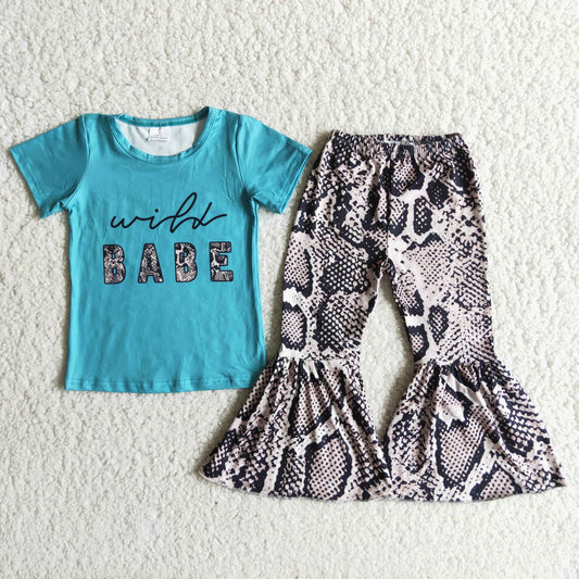 B10-1 Babe Girl Short Sleeve Outfit Kid Boutique Wholesale Outfit