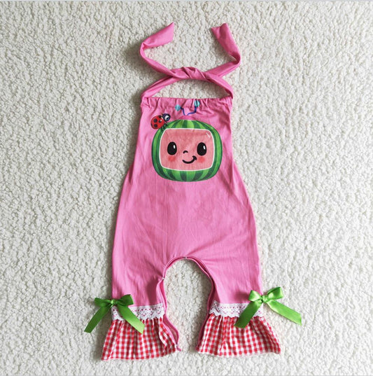 B10-30 Watermelon Summer Girl Short Jumpsuit