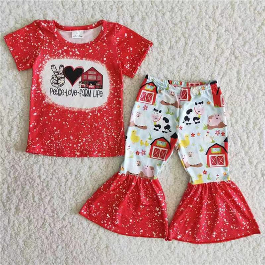 B12-23 Peace Love Farm Red Outfit