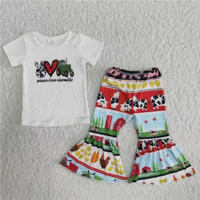 B13-4 Farm Summer Children Clothing Kid Summer Boutique Outfits