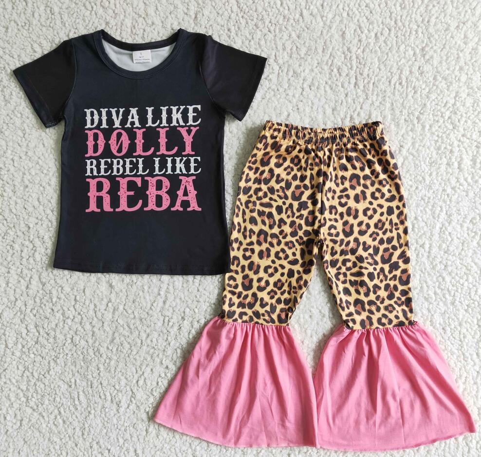 B14-16 Girls Summer Leopard Pants Set