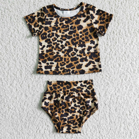 B3-12 Leopard Kid Shorts Summer Boutique Children Clothing