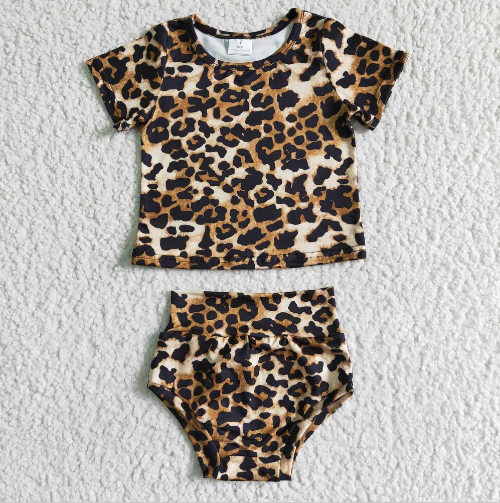 B3-12 leopard summer Bummies Set