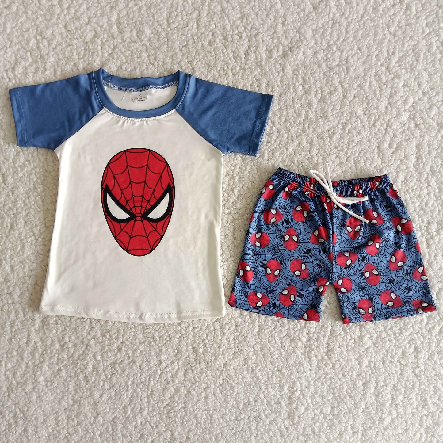 RTS NO MOQ Baby Boys Summer Sets B3-16 Short Sleeve Raglan Shorts Clothing Sets