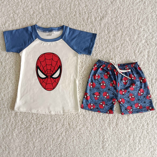 RTS NO MOQ Baby Boys Summer Sets B3-16 Short Sleeve Raglan Shorts Clothing Sets