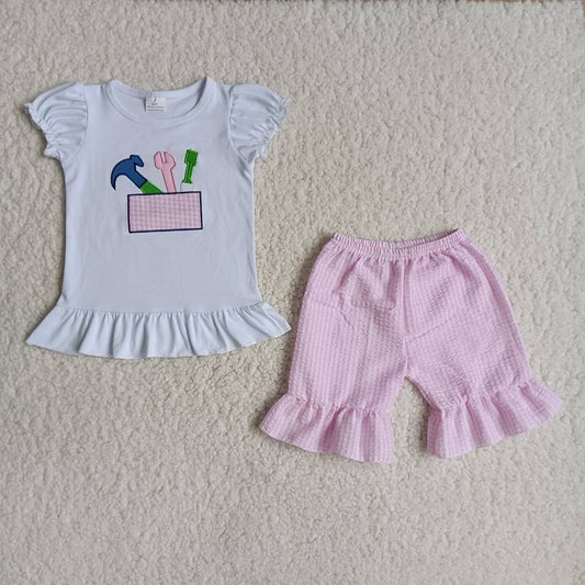 B3-1 Pink Toolbox Summer Shorts Sets